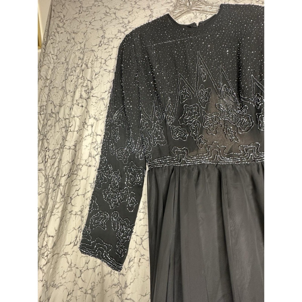 Vintage 1960s Jack Bryan Saks Fifth Ave Sparkle Embroidered Maxi Dress | Sz: 12 - Picture 7 of 13